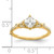 14KT (Holds 1/2 carat (4.9mm) Cushion Center) 1/8 carat Diamond Semi-Mount Engagement Ring
