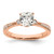 14KT Rose Gold (Holds 1 carat (6.00mm) Cushion Center) 1/15 carat Diamond Semi-Mount Engagement Ring
