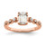 14KT Rose Gold (Holds 1 carat (6.9x5.2mm) Emerald-cut Center) 1/8 carat Diamond Semi-Mount Engagement Ring