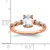 14KT Rose Gold (Holds 1 carat (6.9x5.2mm) Emerald-cut Center) 1/8 carat Diamond Semi-Mount Engagement Ring