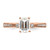 14KT Rose Gold (Holds 1 carat (6.9x5.2mm) Emerald-cut Center) 1/15 carat Diamond Semi-Mount Engagement Ring