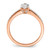 14KT Rose Gold Leaf Design (Holds 1/2 carat (6.4x4.9mm) Oval Center) 1/8 carat Diamond Semi-Mount Engagement Ring