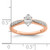 14KT Rose Gold Leaf Design (Holds 1/2 carat (6.4x4.9mm) Oval Center) 1/8 carat Diamond Semi-Mount Engagement Ring