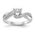 14KT White Gold Criss-Cross Peg Set 1/6 carat Diamond Semi-mount Engagement Ring