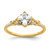 14KT (Holds 1 carat (6.00mm) Cushion Center) 1/8 carat Diamond Semi-Mount Engagement Ring