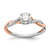 14KT White and Rose Gold Criss-Cross (Holds 1/2 carat (5.2mm) Round Center) 1/8 carat Diamond Semi-mount Engagement Ring