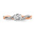 14KT White and Rose Gold Criss-Cross (Holds 1/2 carat (5.2mm) Round Center) 1/8 carat Diamond Semi-mount Engagement Ring