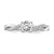 14KT White Gold Criss-Cross (Holds 1/2 carat (5.2mm) Round Center) 1/8 carat Diamond Semi-mount Engagement Ring
