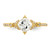 14KT (Holds 3/4 carat (5.4mm) Cushion Center) 1/8 carat Diamond Semi-Mount Engagement Ring