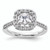 Cushion Halo Diamond Semi-mount Engagement Rings