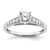 14KT White Gold (Holds 1 carat (6.5mm) Round Center) 1/5 carat Diamond Semi-Mount Engagement Ring