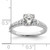 14KT White Gold (Holds 1 carat (6.5mm) Round Center) 1/5 carat Diamond Semi-Mount Engagement Ring
