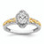 14KT Two-tone Oval Vintage Halo Semi-Mount Engagement Ring