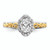 14KT Two-tone Oval Vintage Halo Semi-Mount Engagement Ring