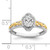 14KT Two-tone Oval Vintage Halo Semi-Mount Engagement Ring