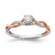 14KT White and Rose Gold Criss-Cross (Holds 1/4 carat (4.1mm) Round Center) 1/8 carat Diamond Semi-mount Engagement Ring