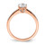 14KT Rose Gold Leaf Design (Holds 3/4 carat (7.1x5.4mm) Oval Center) 1/6 carat Diamond Semi-Mount Engagement Ring