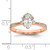 14KT Rose Gold (Holds 1 carat (8.00x6.1mm) Oval Center) 1/15 carat Diamond Semi-Mount Engagement Ring