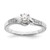 14KT White Gold By-Pass (Holds 1/3 carat (4.5mm) Round Center) 1/20 carat Diamond Semi-mount Engagement Ring