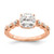 14KT Rose Gold (Holds 1.5 carat (7.00mm) Cushion Center) 1/6 carat Diamond Semi-Mount Engagement Ring