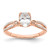 14KT Rose Gold Split Shank (Holds 3/4 carat (7.1x5.4mm) Oval Center) 1/8 carat Diamond Semi-Mount Engagement Ring