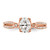 14KT Rose Gold Split Shank (Holds 3/4 carat (7.1x5.4mm) Oval Center) 1/8 carat Diamond Semi-Mount Engagement Ring