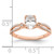 14KT Rose Gold Split Shank (Holds 3/4 carat (7.1x5.4mm) Oval Center) 1/8 carat Diamond Semi-Mount Engagement Ring