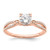 14KT Rose Gold 2-Row (Holds 3/4 carat (5.8mm) Round Center) 1/8 carat Diamond Semi-Mount Engagment Ring