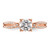 14KT Rose Gold 2-Row (Holds 3/4 carat (5.8mm) Round Center) 1/8 carat Diamond Semi-Mount Engagment Ring