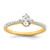 14KT Leaf Design (Holds 3/4 carat (5.4mm) Cushion Center) 1/4 carat Diamond Semi-Mount Engagement Ring