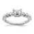 14KT White Gold East West (Holds 3/4 carat (6.1x4.5mm) Emerald-cut Center) 1/8 carat Diamond Semi-Mount Engagement Ring