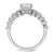 14KT White Gold East West (Holds 3/4 carat (6.1x4.5mm) Emerald-cut Center) 1/8 carat Diamond Semi-Mount Engagement Ring