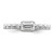 14KT White Gold East West (Holds 3/4 carat (6.1x4.5mm) Emerald-cut Center) 1/8 carat Diamond Semi-Mount Engagement Ring