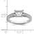 14KT White Gold East West (Holds 3/4 carat (6.1x4.5mm) Emerald-cut Center) 1/8 carat Diamond Semi-Mount Engagement Ring