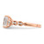 14KT Rose Gold (Holds 1.5 carat (8x6mm) Emerald-cut Center) 1/6 carat Diamond Semi-Mount Engagement Ring