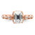 14KT Rose Gold (Holds 1.5 carat (8x6mm) Emerald-cut Center) 1/6 carat Diamond Semi-Mount Engagement Ring