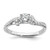 14KT White Gold leaf Design Diamond Semi-Mount Engagement Ring