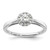 14KT White Gold Halo (Holds 1/4 carat (4.00mm) Round Center) 1/8 carat Diamond Semi-mount Engagement Ring