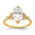 14KT (Holds 2 carat (10x7.5mm) Oval Center) 1/6 carat Diamond Semi-Mount Engagement Ring