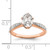 14KT Rose Gold Leaf Design (Holds 1 carat (8.00x6.1mm) Oval Center) 1/5 carat Diamond Semi-Mount Engagement Ring