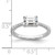 14KT White Gold East West (Holds 3/4 carat (6.1x4.5mm) Emerald-cut Center) 1/4 carat Diamond Semi-Mount Engagement Ring