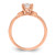 14KT Rose Gold Split Shank (Holds 3/4 carat (5.4mm) Cushion Center) 1/8 carat Diamond Semi-Mount Engagement Ring