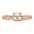 14KT Rose Gold Split Shank (Holds 3/4 carat (5.4mm) Cushion Center) 1/8 carat Diamond Semi-Mount Engagement Ring