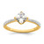 14KT Leaf Design (Holds 1 carat (6.00mm) Cushion Center) 1/4 carat Diamond Semi-Mount Engagement Ring