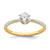 14KT Gold Leaf Design (Holds 1/2 carat (5.2mm) Round Center) 1/4 carat Diamond Semi-Mount Engagement Ring