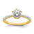 14KT Gold Leaf Design (Holds 1 carat (6.5mm) Round Center) 1/4 carat Diamond Semi-Mount Engagement Ring