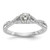 14KT White Gold Criss-Cross (Holds 1/3 carat (4.1mm) Round Center) 1/6 carat Diamond Semi-mount Engagement Ring