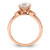 14KT Rose Gold 2-Row (Holds 1.5 carat (7.5mm) Round Center) 1/6 carat Diamond Semi-Mount Engagment Ring