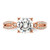 14KT Rose Gold 2-Row (Holds 1.5 carat (7.5mm) Round Center) 1/6 carat Diamond Semi-Mount Engagment Ring