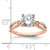14KT Rose Gold 2-Row (Holds 1.5 carat (7.5mm) Round Center) 1/6 carat Diamond Semi-Mount Engagment Ring